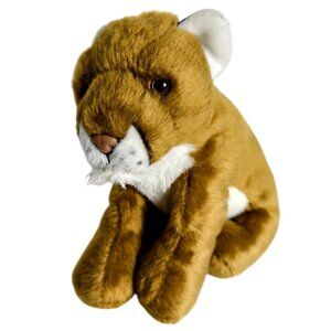 Wild Republic Cougar Plush 12" Realistic Brown White Soft Stuffed Animal Toy